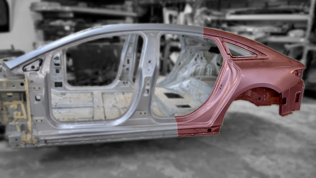 Четверть задняя левая в сборе со стойкой C/D 922 Hightech Silber Mercedes EQS A2976303501