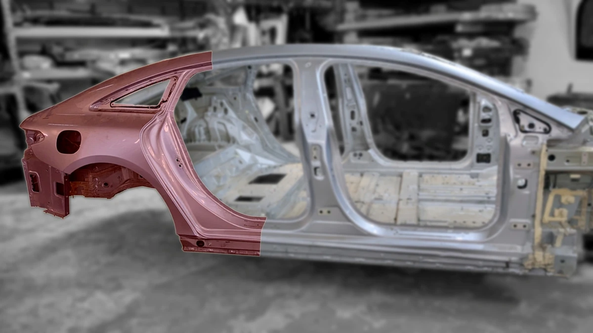 Четверть задняя правая в сборе со стойкой C/D 922 Hightech Silber Mercedes EQS A2976303601