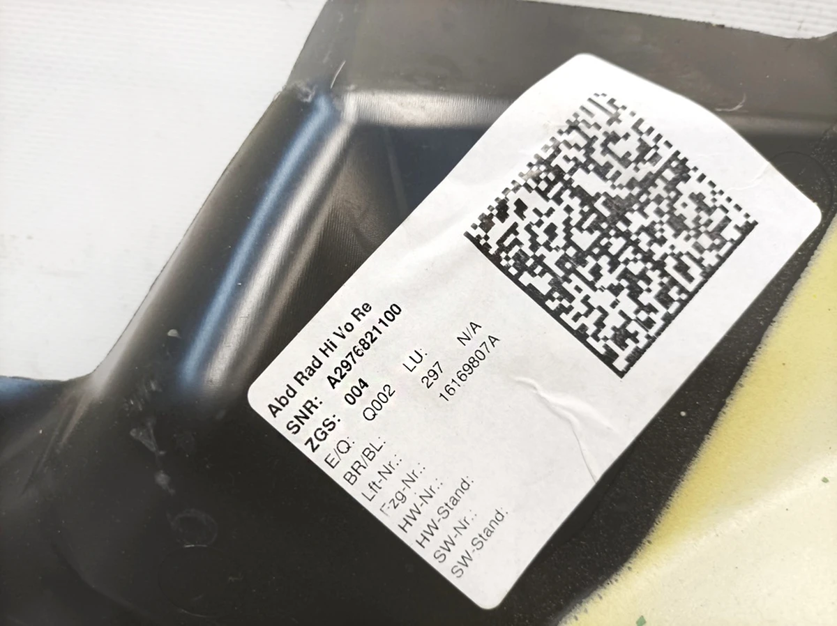 Sound insulation for the rear right wheel arch of the Mercedes EQS A2976821100