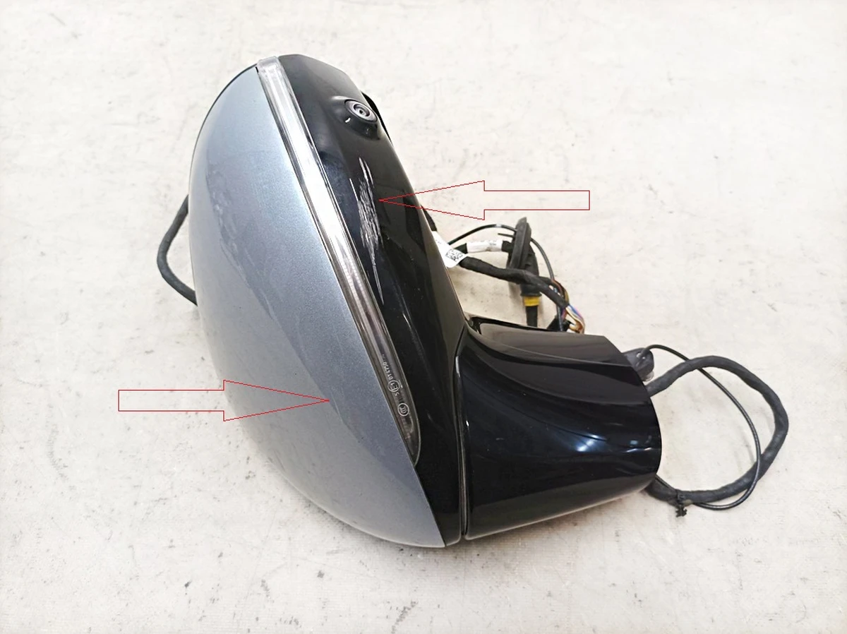 Дзеркало зовнішнє ліве в зборі 922 Hightech Silber (подряпини на корпусі) Mercedes EQS A2978107701