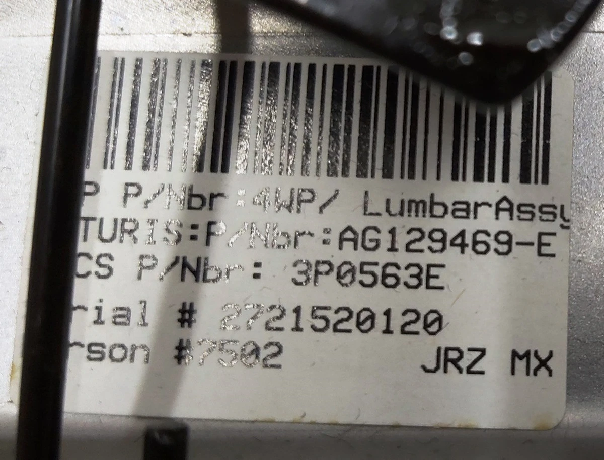 1 Lumbar adjustment mechanism for driver's passenger seat assembly Tesla model S 1013112