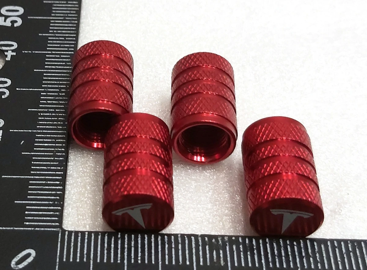 4 Комплект ковпачків (4 штуки) датчика TPMS GDF22 STYLE2 RED Tesla all models 1034602 1074812 1490750