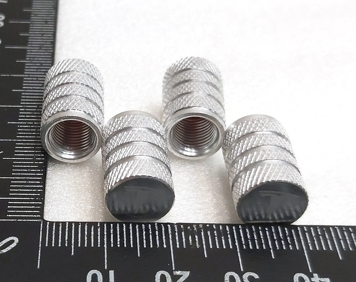 4 Комплект колпачков (4 штуки) датчика TPMS GDF22 STYLE2 SILVER Tesla all models 1034602 1074812 1490750