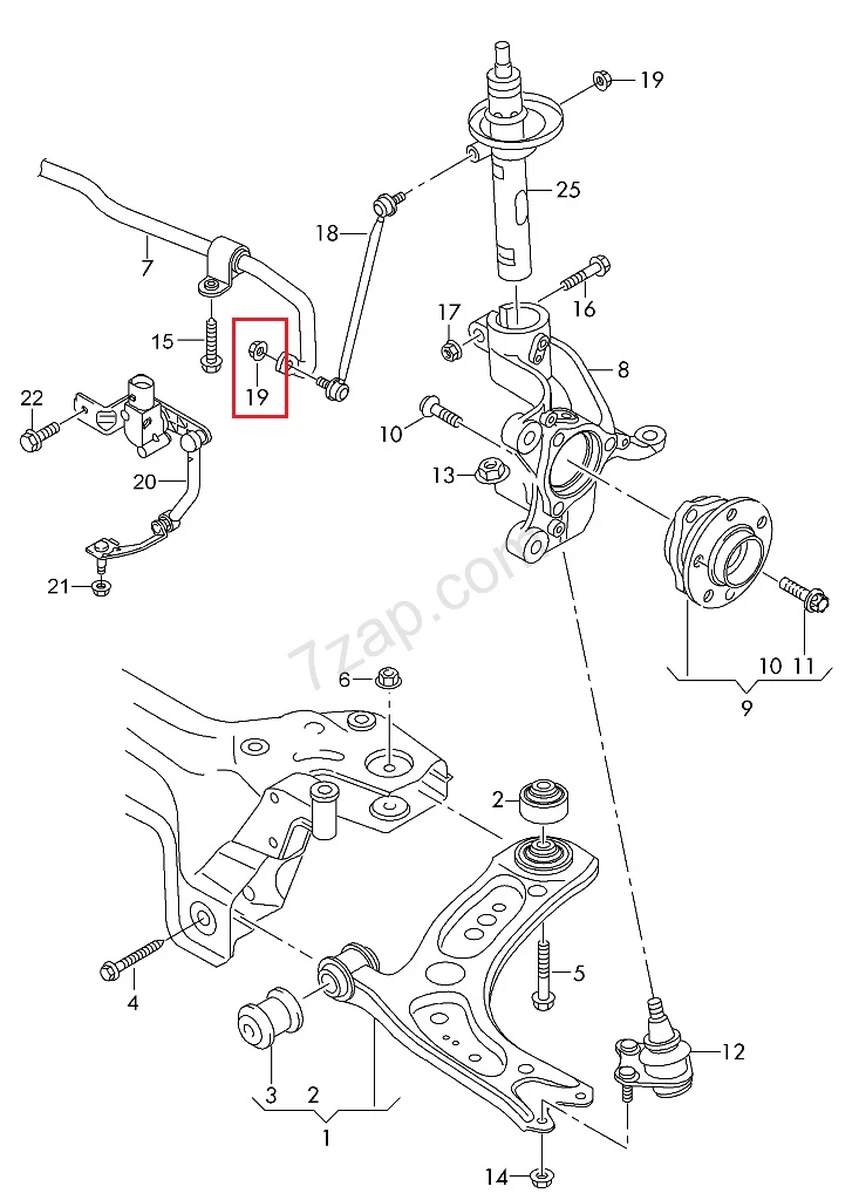 Гайка шестигранная с буртиком M12X1,5 Volkswagen E-GOLF N0150816