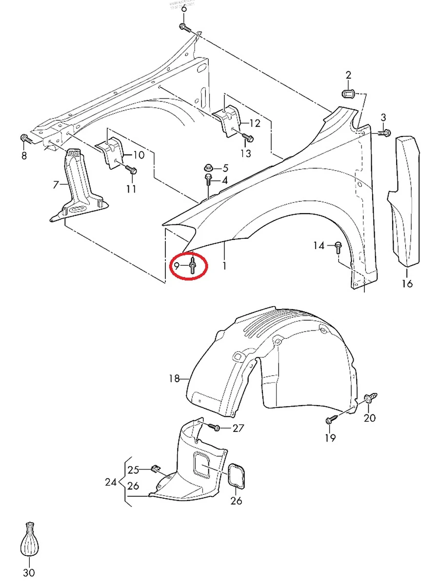 Double Hex Screw M6, 5X16 N91139001 Volkswagen E-GOLF
