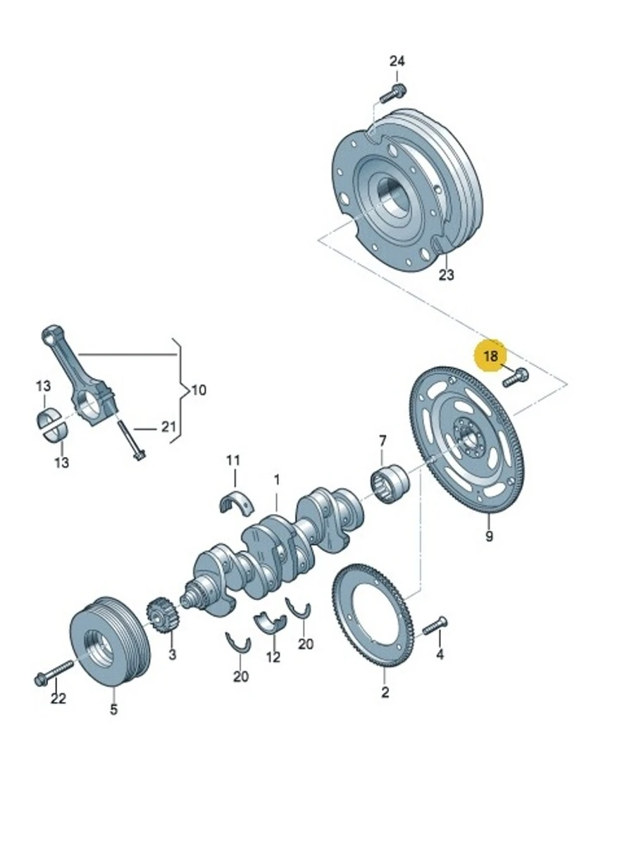 Гвинт із циліндричною головкою із внутрішнім багатогранником М10Х1Х22,3 Audi Q7 WHT009773
